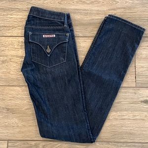 Dark Blue Women's Denim Jeans - Classic Pocket Detail